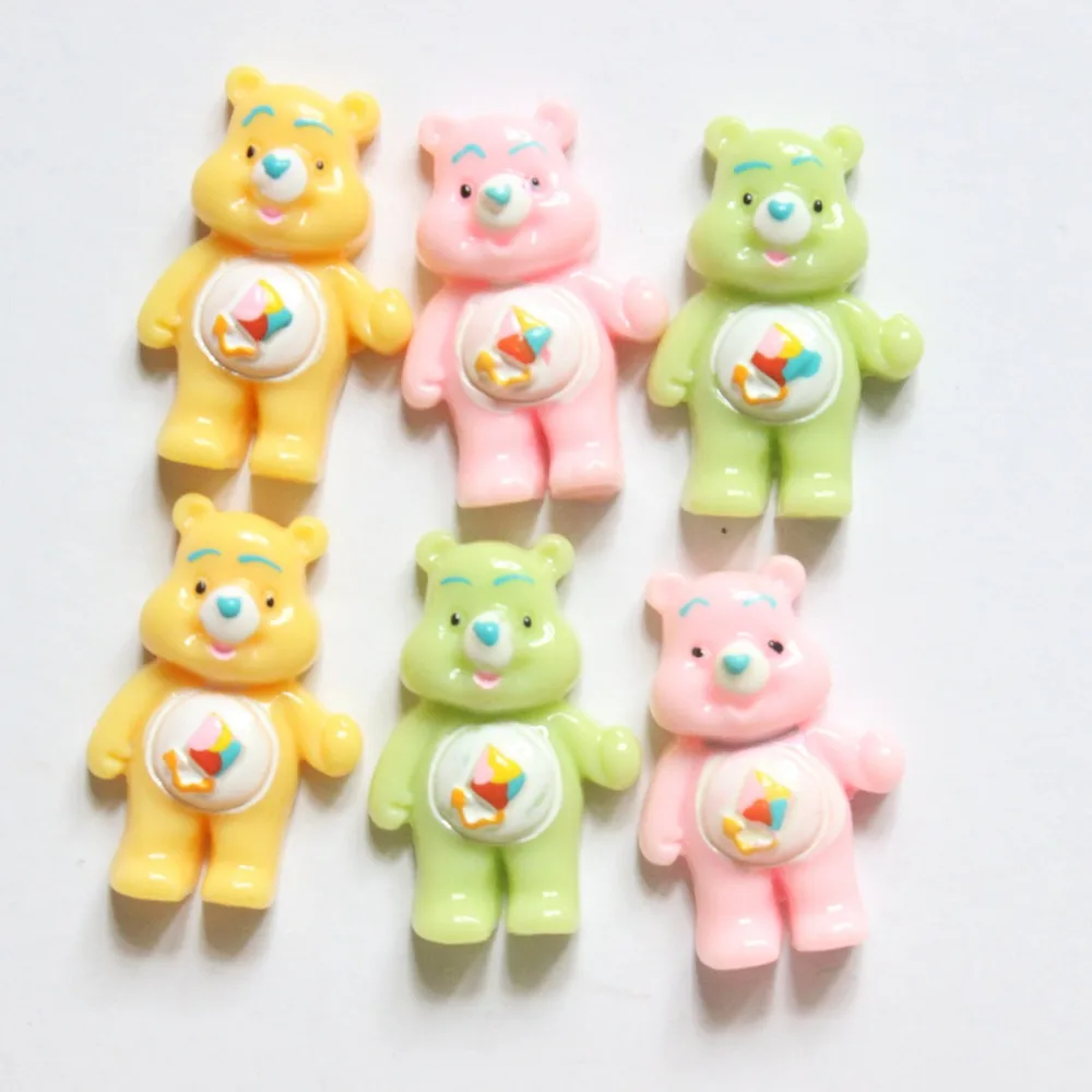 

10pcs/lot flat back resin planar bear DIY resin cabochons accessories 25mm