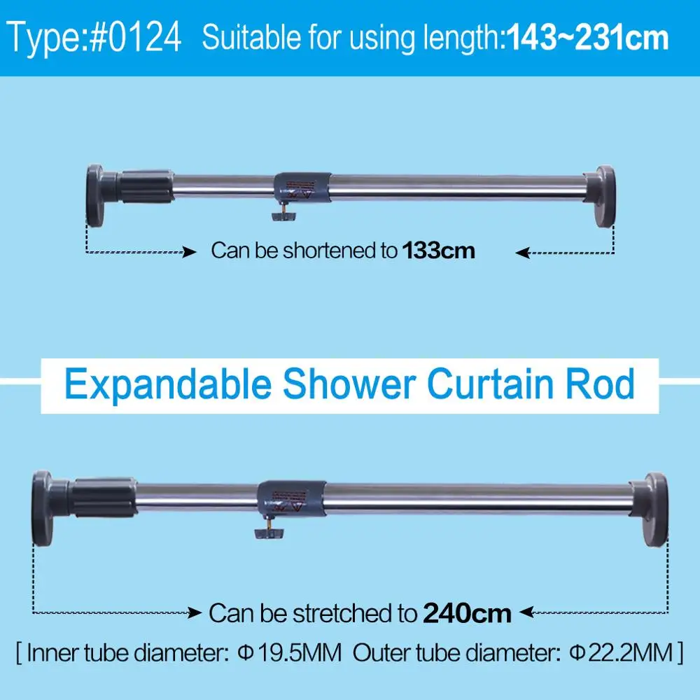 Расширяемая душевая Штора для ванной комнаты, регулируемая рейка из нержавеющей стали, серый 56,3-90," DQ0124