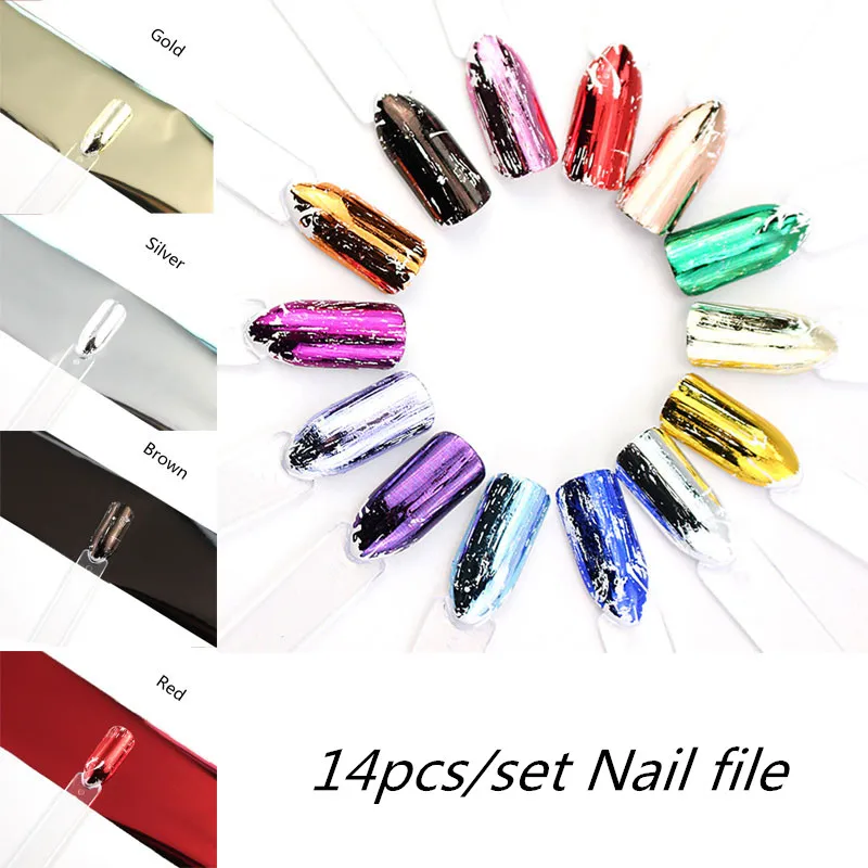 

14pcs/set Charm Gold Nail Foils Stickers Metal Color Starry Paper Holographic Transfer Foil Wraps DIY Nail Art Decorations