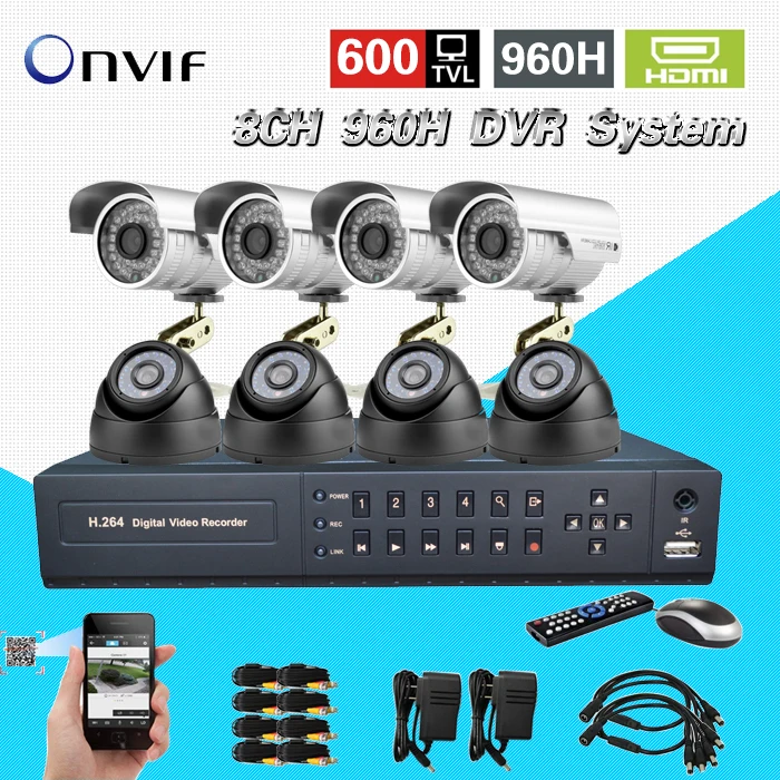 8ch ИК наблюдения комплект домашней безопасности сети HDMI 1080 P DVR видеорегистратор