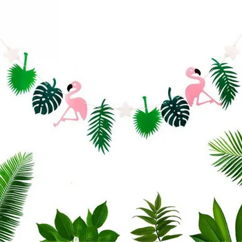 

Summer Hawaiian Party Supplies DIY Jungle Party Garlands Flamingo Leaves birthday party decoration kids baby shower accessories