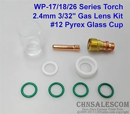 Chnsalescom 9 шт. TIG сварки короткие газа объектив#12 чашка из пирексного стекла комплект для Tig WP-17/18/26 3/3" 2,4 мм