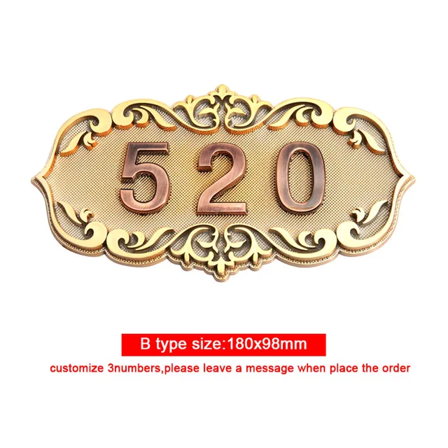 ABS Plastic Door Number Self Adhesive Sticker House Number Customized