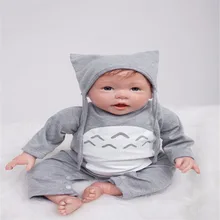 20 inch 50 cm Silicone baby reborn dolls, lifelike doll reborn Fashion gray piece of clothing lovely doll