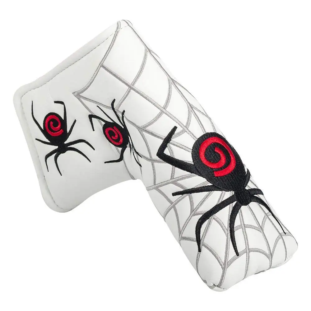 Spider Embroidery Golf Putter Headcover PU Leather Putter Club Protect Cover for Blade 4Colors12