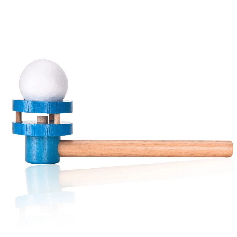 Классические ностальгические игрушки Магический дующий шар Забавный плавающий шар Дети упражнения легкие емкость деревянная труба дуя Подвеска Diy игрушка