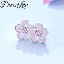 DIEERLAN,, 925 пробы, серебро, AAA, CZ, цирконий, Веселый цветок, серьги для женщин, ювелирное изделие, модные корейские серьги