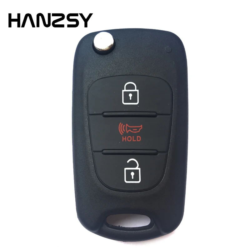 

HANZSY Remote Flip Folding Key Shell case 3 Button For KIA Soul 2010 2011 2012 2013 for Hyundai Replaceable Key Shell Fob Case