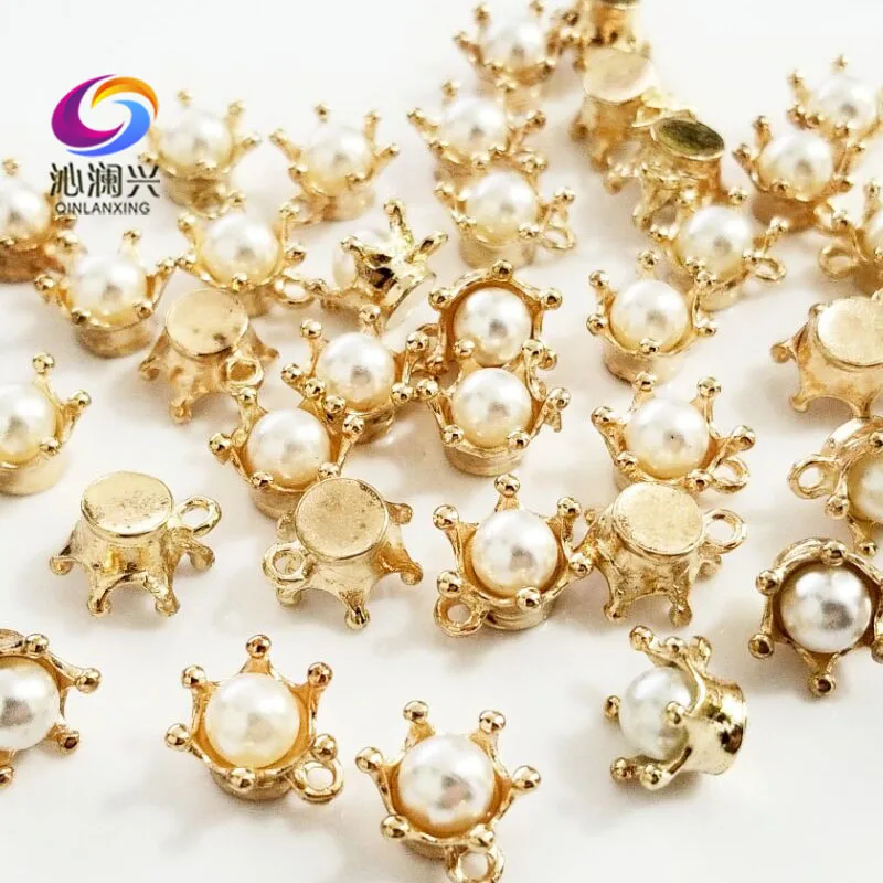 

New!! 6mm 20pcs/pack Round shape Alloy + imitation pearls Hanging beads,sew on stones for Diy/jewelry accessories