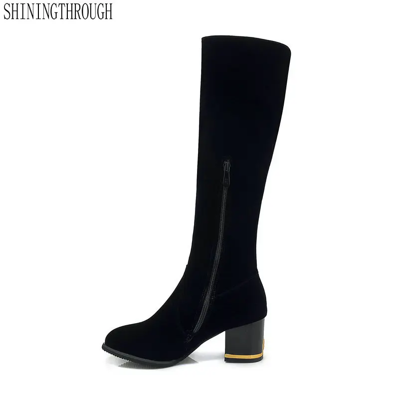 

New women fashion sweet over the knee high women boots round toe 6cm high heel women shoes spring autumn casual party shoes