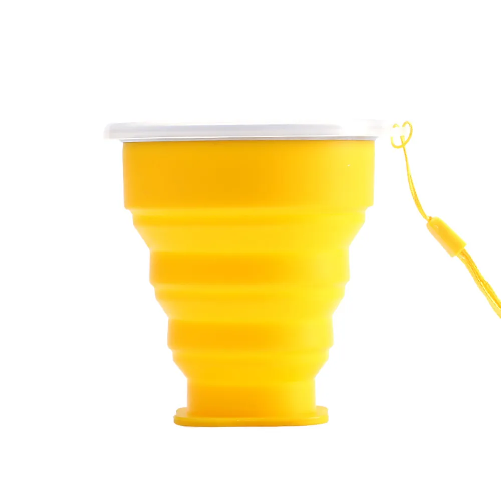 Новая мода 9*8*4,5 см Портативный Силиконовый Телескопический питьевой складной Кубок Путешествия Кемпинг распродажа, кухонный - Цвет: yellow