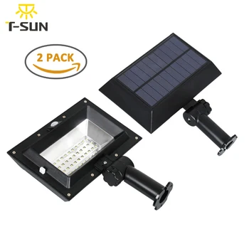 

T-SUNRISE 2PACK Solar Gutter lights Outdoor Lighting Motion Sensor Solar Powered Light Solar Sensor Wall Light for Street Yard