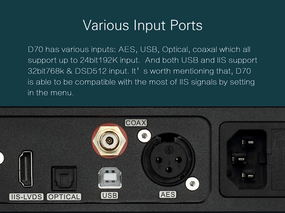 Топпинг D70 2* AK4497 USB DAC DSD512 32 бит/768 кГц AK4118 USB DAC XMOS Настольный декодер Поддержка USB/оптический/коаксиальный/ISS