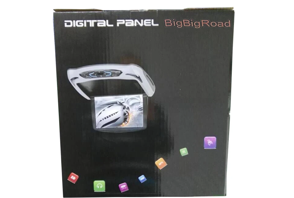 BigBigRoad, откидной DVD для Renault Duster, автомобильная крыша, монтируется в автомобиле, светодиодный, цифровой экран, поддержка HDMI, USB, FM, ТВ, игры, ИК-пульт дистанционного управления