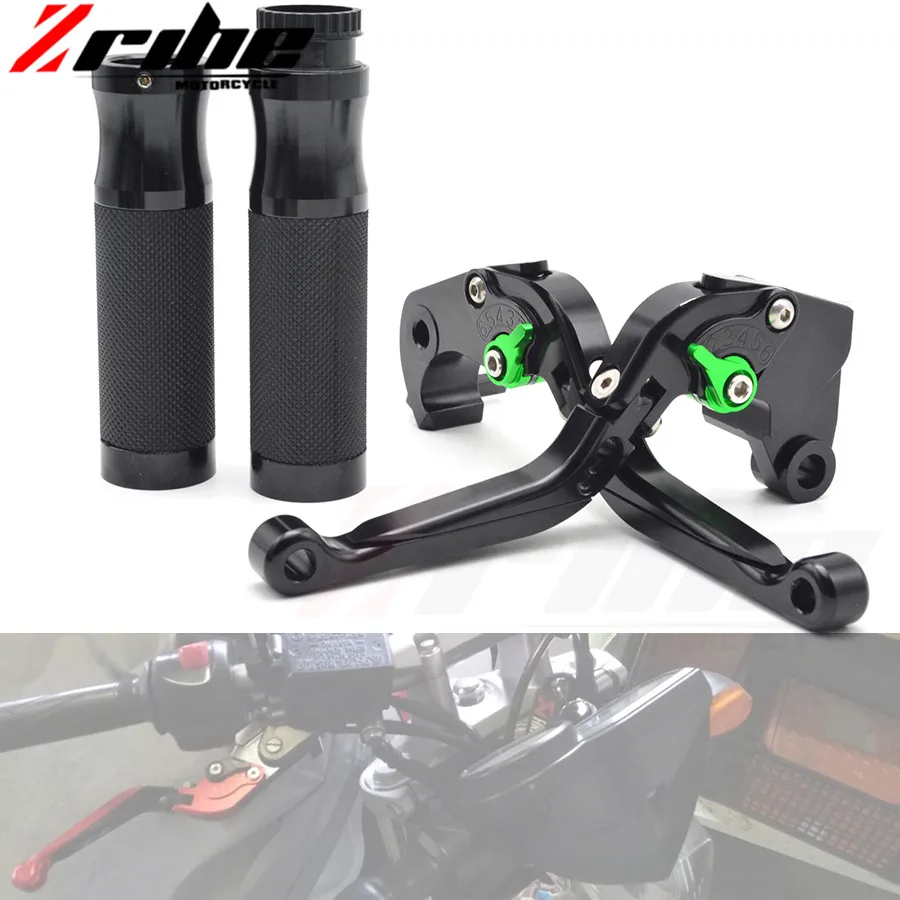 Motorbike Brake Clutch Levers&7/8"Handlebar Hand Grips green For