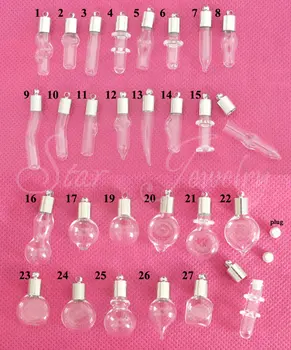 

100pcs 5mm diam Rice glass bottle with white k cap+white rubber plug (need glue) /26 styles you can choose