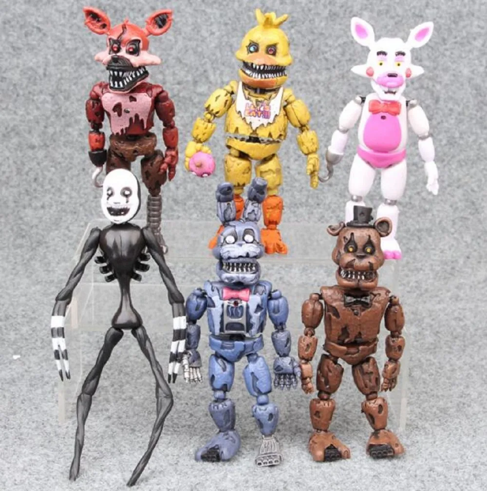 

6pcs/set At Freddy's Five Nights PVC Action figure 17cm Bonnie Foxy Freddy toys Fazbear Bear Doll baby toys Christmas gift 2018