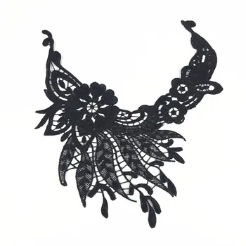 

10pcs Black Floral Jacquard Venise Lace Collar Neckline Trim DIY Embroidery Applique Sewing Craft Blouse Sewing Trims