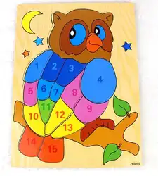 Мультфильм животных цифра 26 письмо детские деревянные паззлы образовательные игрушки Монтессори петух рыба Сова корова бабочка