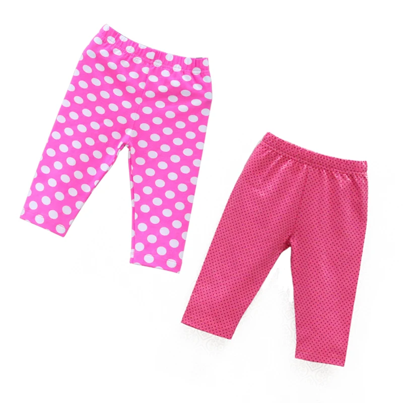 Baby Long Knee Length Pants Elastic Waist Leggings 2 pcs/lot Kids Clothes Girls Clothing