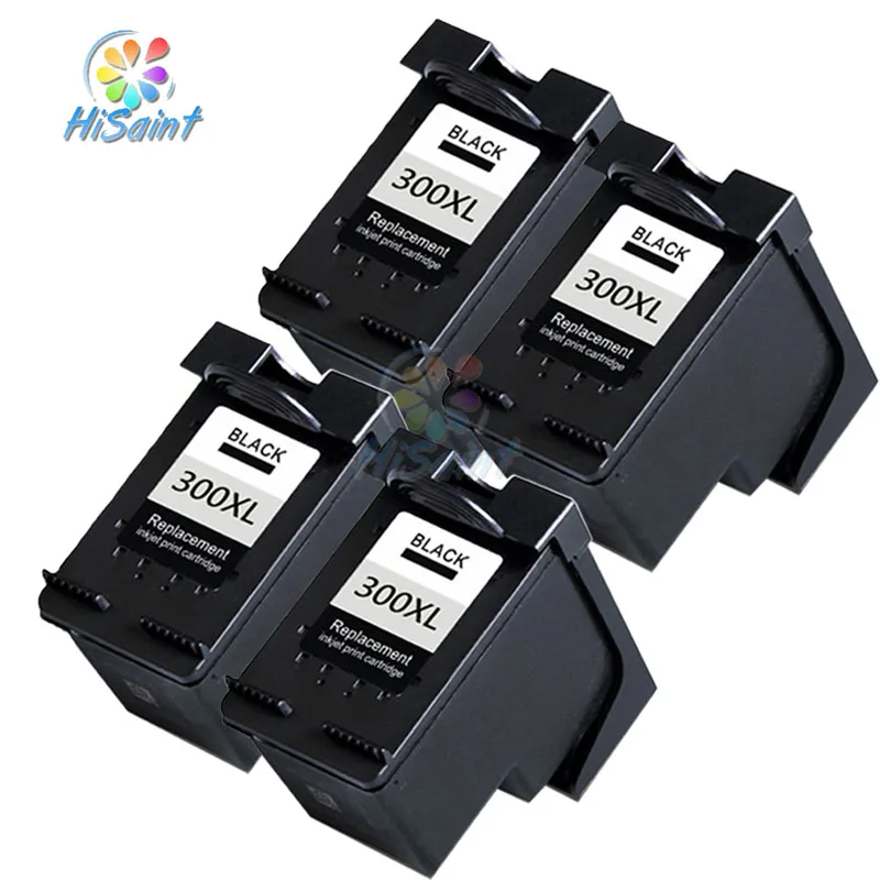 Hisaint 4pk Top Fashion For Hp300xl 300xl Black Ink Cartridge Real Sale Deskjet C4680 C4780