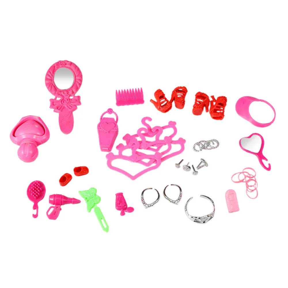 

41 Pcs/pack Hot Sale Daily Lift Tool for Baby Doll Dress Shoes Clothes Make Up Set Accessories Mixed for Baby's Gift