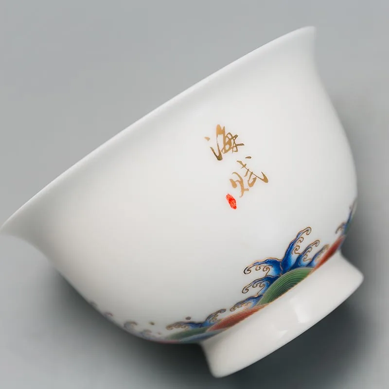 100 мл китайский стиль Gaiwan белая фарфоровая чайная миска с крышкой набор блюдец чайная посуда для напитков пиалы для чая Chinaware Декор
