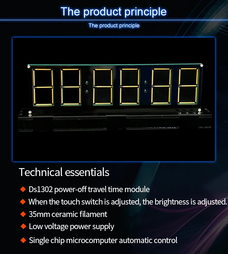 Ceramic filament acrylic lamp base creative vintage DIY digital electronic 3D LED clock