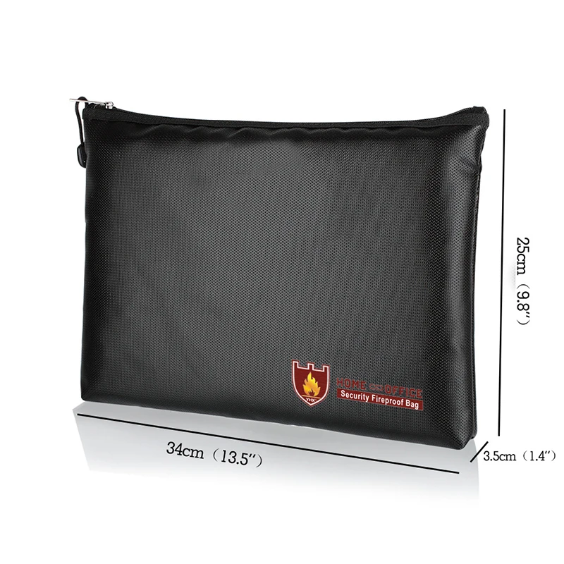 

Organiser Document Bag Passport Tickets Safety Protection Pouch Holder Money Travel Black Wallet Fire Resistant