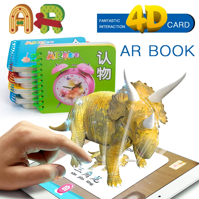 4D 3D AR книга фантазии зоопарк игрушки для обучения детей Номера изучение алфавита