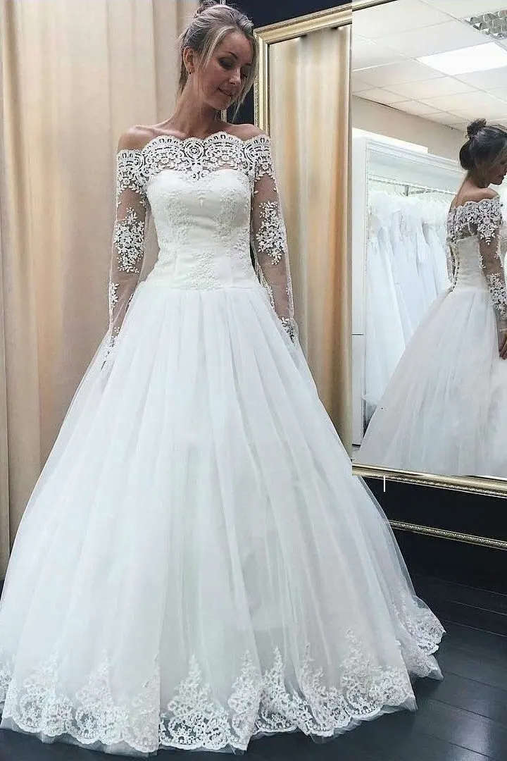 2019 long sleeve wedding gowns