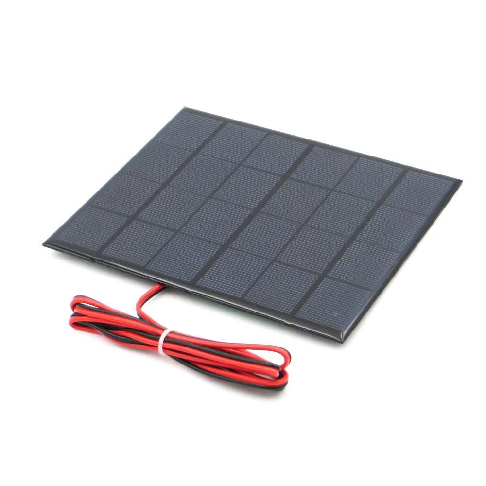Панели солнечные поликристаллические кремниевые 6V 3,5 W с 100 см Удлинительный кабель DIY Батарея Зарядное устройство Модуль Мини солнечных батарей провод игрушка