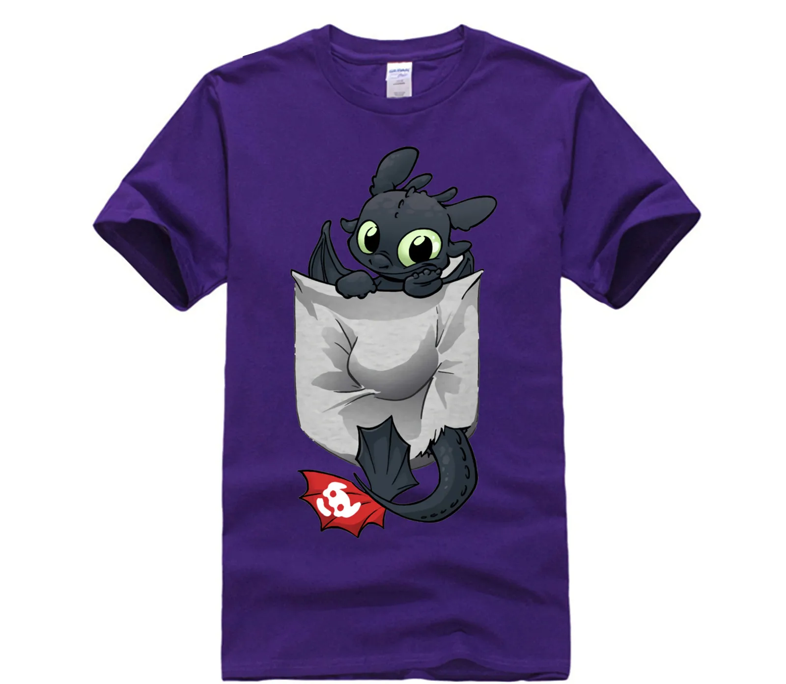 Pocket How to Train Your Dragon Toothless T shirt Men Cute Tops Dragon Cartoon Tees 3D T shirt Summer Gray Clothes Cotton Tshirt