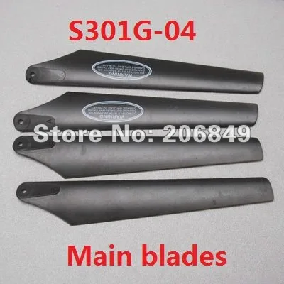 Free Shipping 4PCS Syma S301G S301G-04 main blades spare parts for 45.7CM Gyro R/C Mini Helicopter RC plane S301 G |