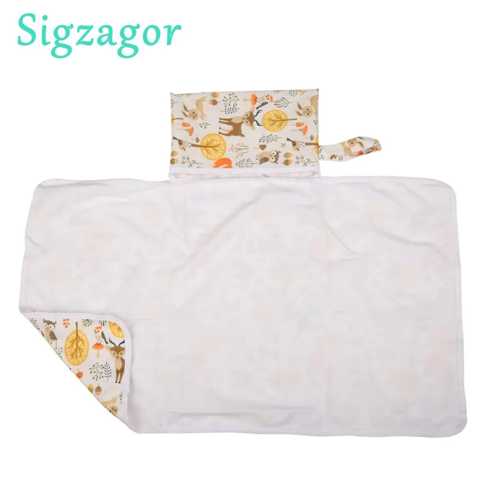 

[Sigzagor]10 Baby Diaper Changing Mats Big Portable Foldable Washable Travel Nappy Waterproof 30 Design 77cmx47cm 30inx18.5in