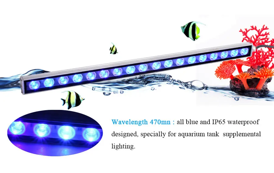54 Вт Водонепроницаемый светодиодный светильник для аквариума для коралловых рифов, светодиодный светильник для аквариума, подходит для аквариума