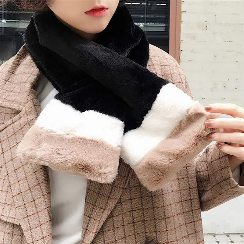  Women Winter Warm Scarf Fashion Thicken Fur Imitation Fur Grass women's scarves handkerchief hijab 