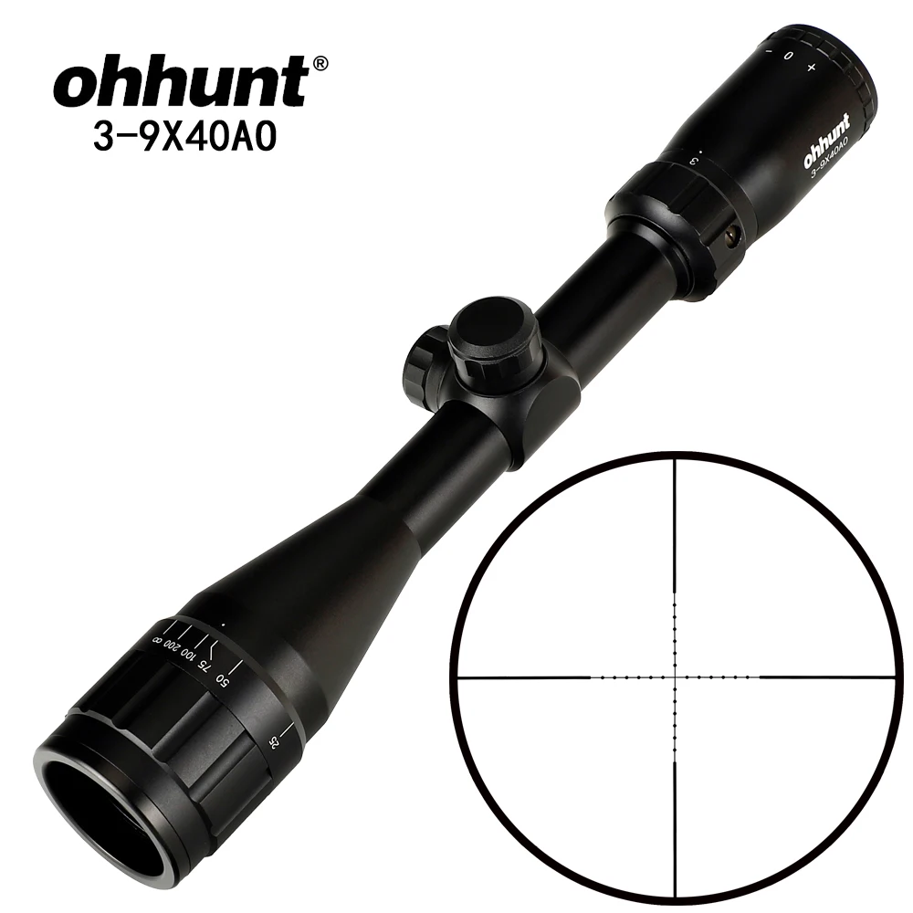 Ohhunt الصيد البصريات 3-9X40 4-16x40 6-24x50 4x32 Riflescopes مليون نقطة شبكاني التكتيكية نطاق بندقية مع Picatinny خواتم