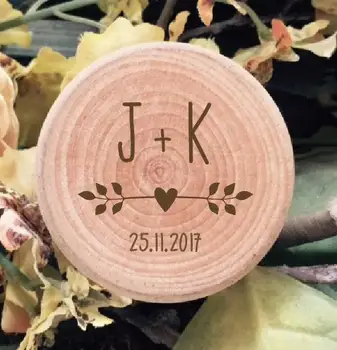 

personalize initials & date heart wreath Wooden Wedding proposal Couples Ring keepsake bearer Boxes engagement party favors