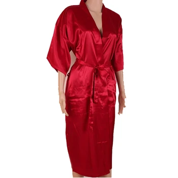 

New Red Chinese Men Sexy Silk Robes Solid Color Kimono Bath Gown Rayon Nightwear Male Pajama Plus Size S M L XL XXL XXXL 011009