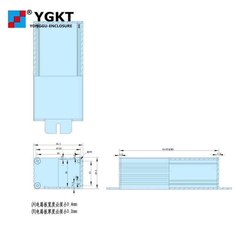 Литой под давлением 46 2*29 6*90/1.82 ''* 1 16'' * 3 54 ''(wxhxl) мм алюминиевый корпус