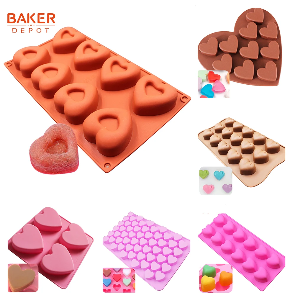 

Silicone Mold for Chocolate Candy Heart shape cake decoration form ice cube biscuit pastry tool sugar gummy jelly mould diy soap