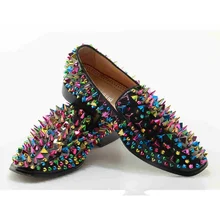 MIQUINHA Cool Stylish Rivets Embellished Men Casual Shoes Slip On Loafer Low Top Lazy Shoes Hademade Luxury Brand Gentleman Shoe