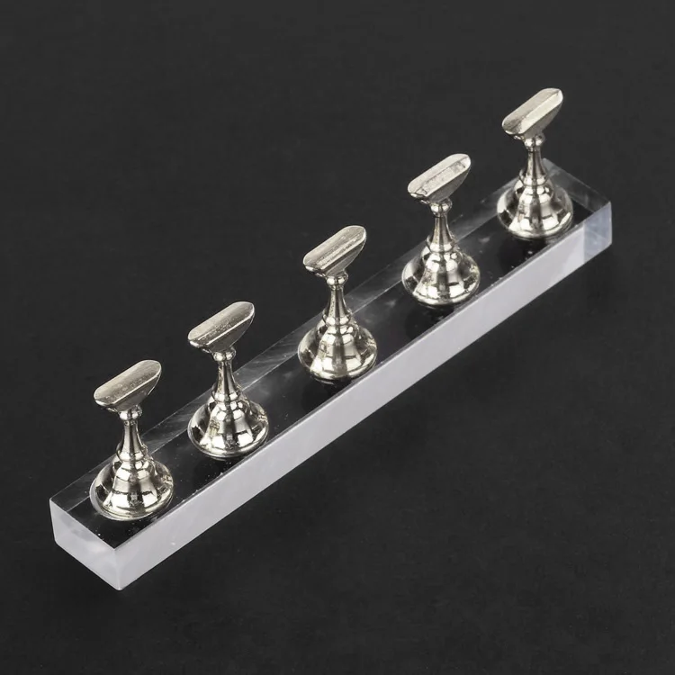 

10 Pcs False Nail Tips Display Stand Holder Set Magnetic Showing Shelf Practice Nail Tools SSwell