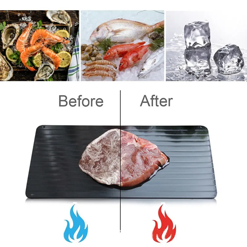 Fast Defrosting Tray Thaw Frozen Food Meat Fish In Minutes Home defrosting tray No Electricity Chemicals Microwave