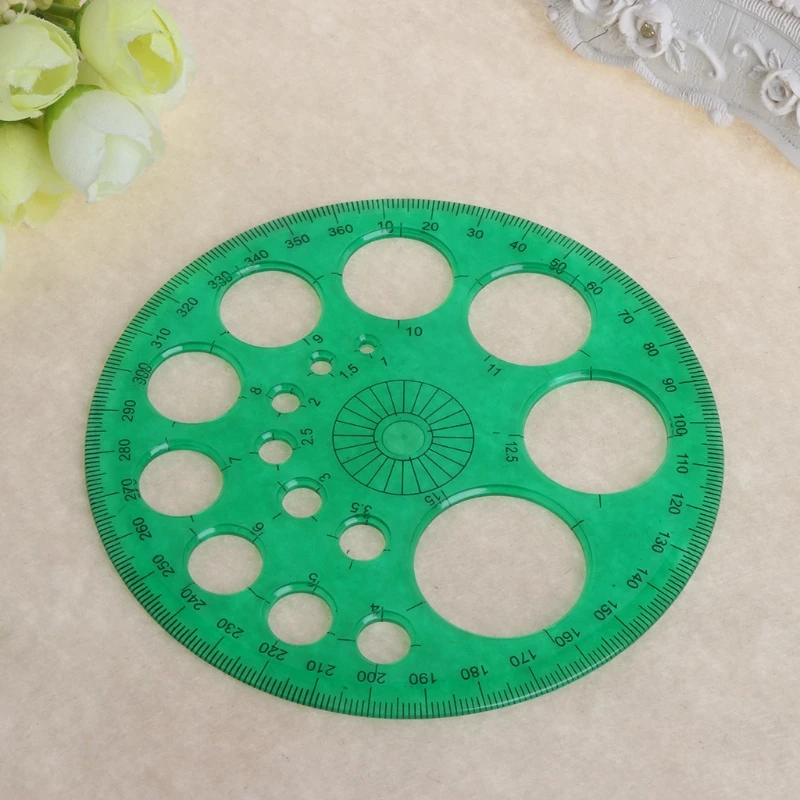 

360 Degree Protractor All Round Ruler Template Circle School Drafting Supplies