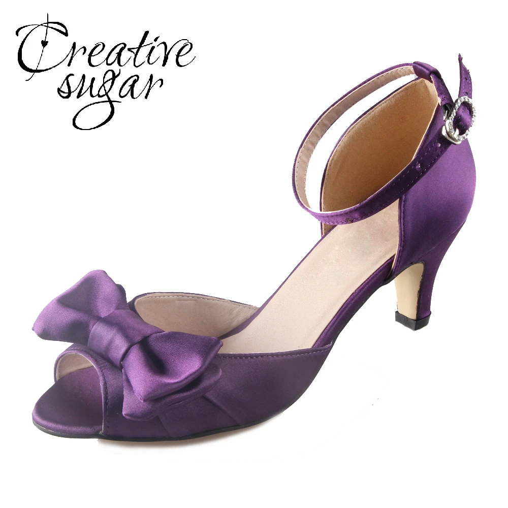 dark purple shoes low heel