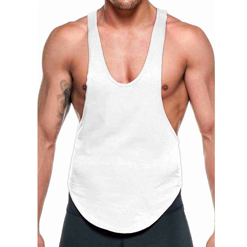 Buy Brand new men solid tank sexy tops pure cotton low