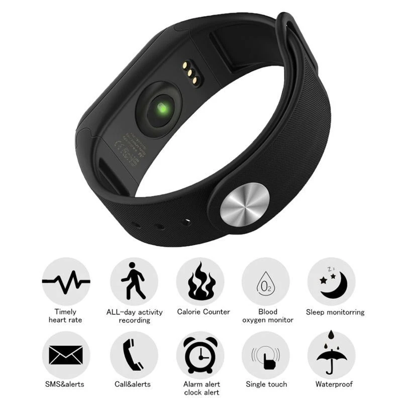 Bluetooth smart wristband Blood pressure monitoring With Touch Screen wristbands Support Remote photography For IOS Android