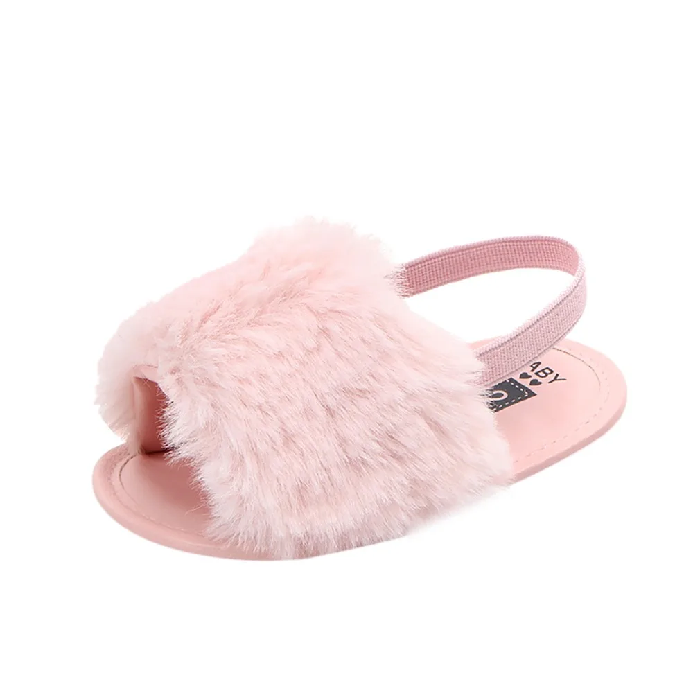 Мягкие сандалии из флока с надписью для новорожденных; повседневная обувь; брендовая летняя обувь для маленьких девочек; sandale enfant garcon - Цвет: Pink